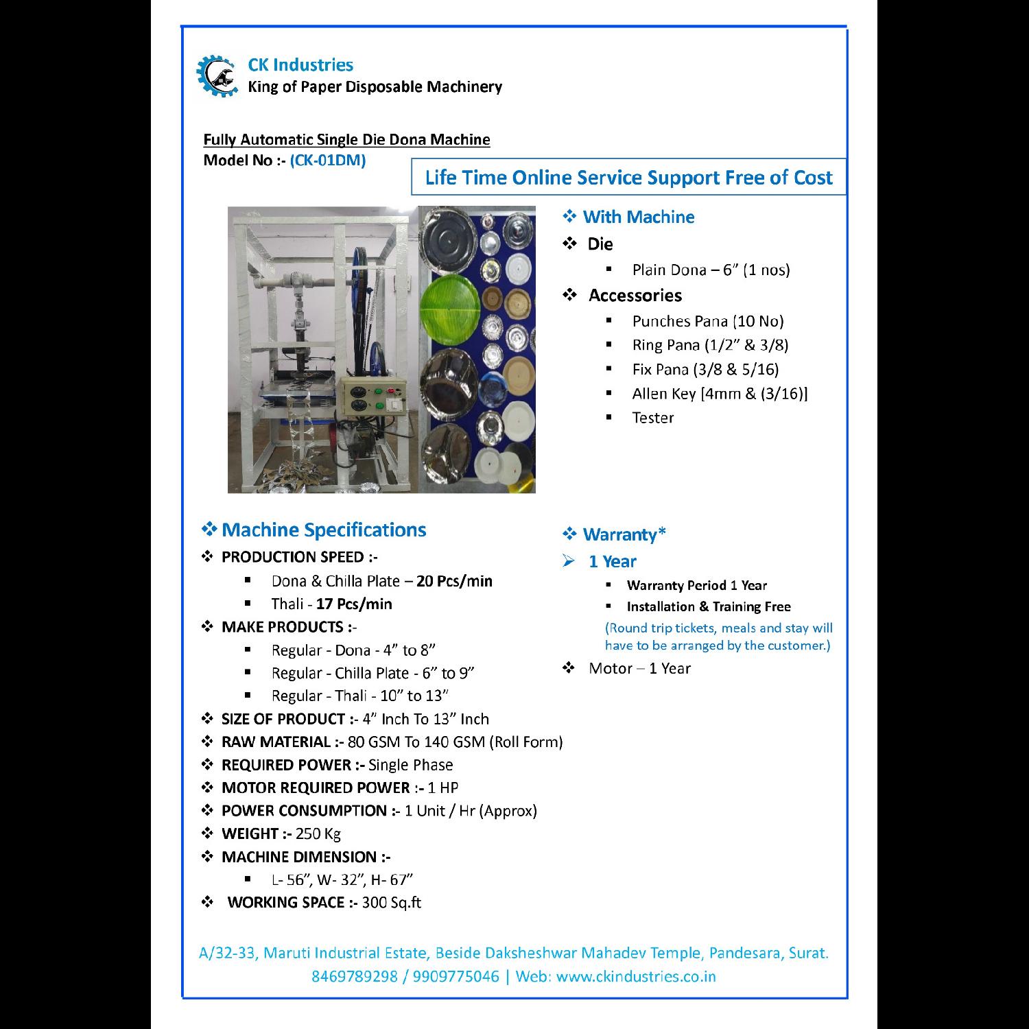 Fully Automatic Single Die Dona Machine